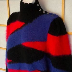 Vintage Needleworks Sweater, Handknit Wool Angora